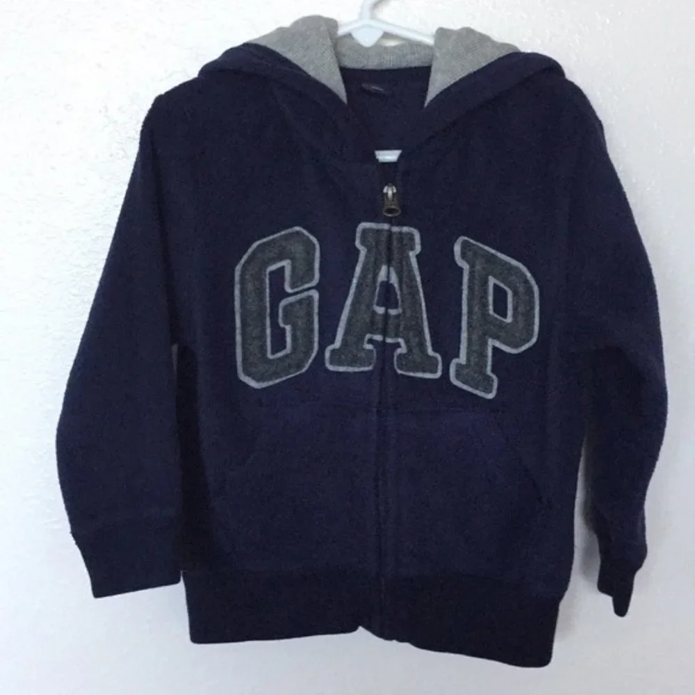 GAP Toddler Blue/Gray BIG Logo Hoodie